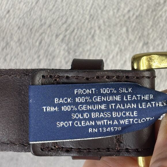 Vineyard Vines Belt Mens 52 Big leather Vineyard Whale Pink Silk Palm Beach $85 - Picture 6 of 12